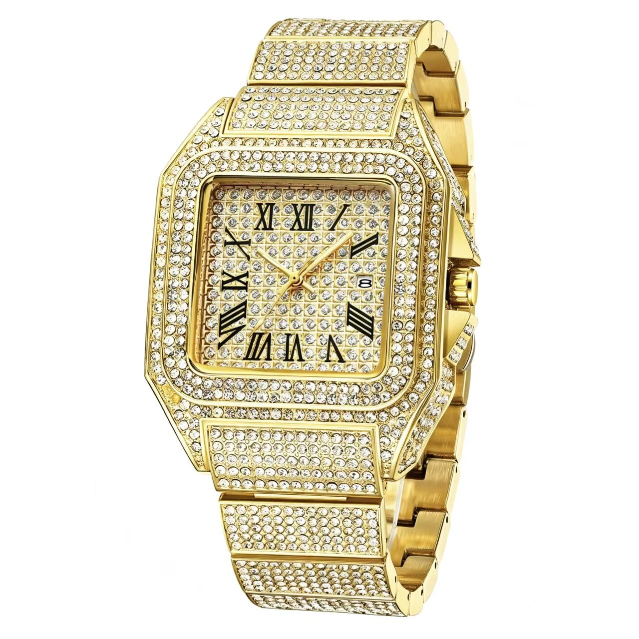 Luxe Square Watch | Rhinestone Accents - Hartwella