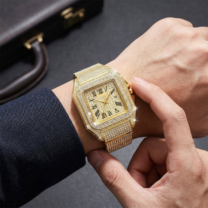 Luxe Square Watch | Rhinestone Accents - Hartwella
