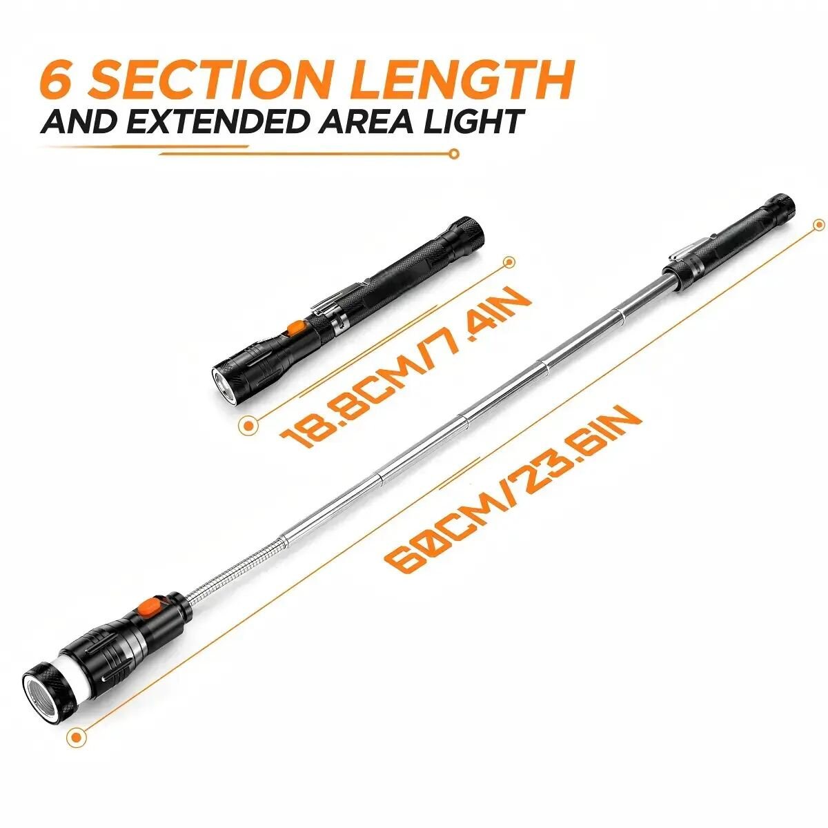 Lynx Magnetic Pickup Tool | Telescoping, LED Light, Flexible - Hartwella
