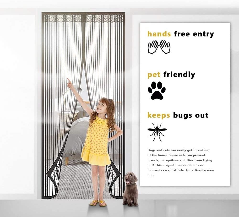 Magma Magnetic Screen Door | Hands - Free, Durable Mesh, Insect - Blocking - Hartwella