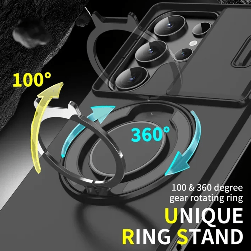 Magma Magnetic Stand Case | 360° Ring Grip, Slide Camera Cover - Hartwella