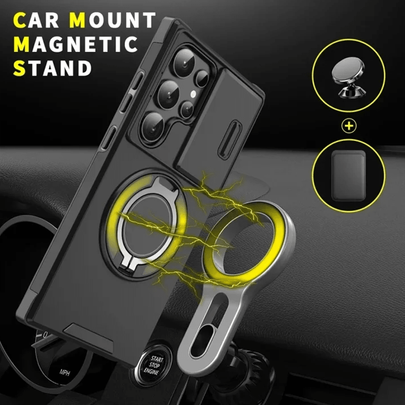 Magma Magnetic Stand Case | 360° Ring Grip, Slide Camera Cover - Hartwella