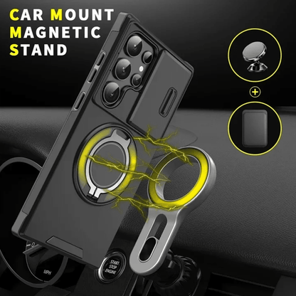 Magma Magnetic Stand Case | 360° Ring Grip, Slide Camera Cover - Hartwella