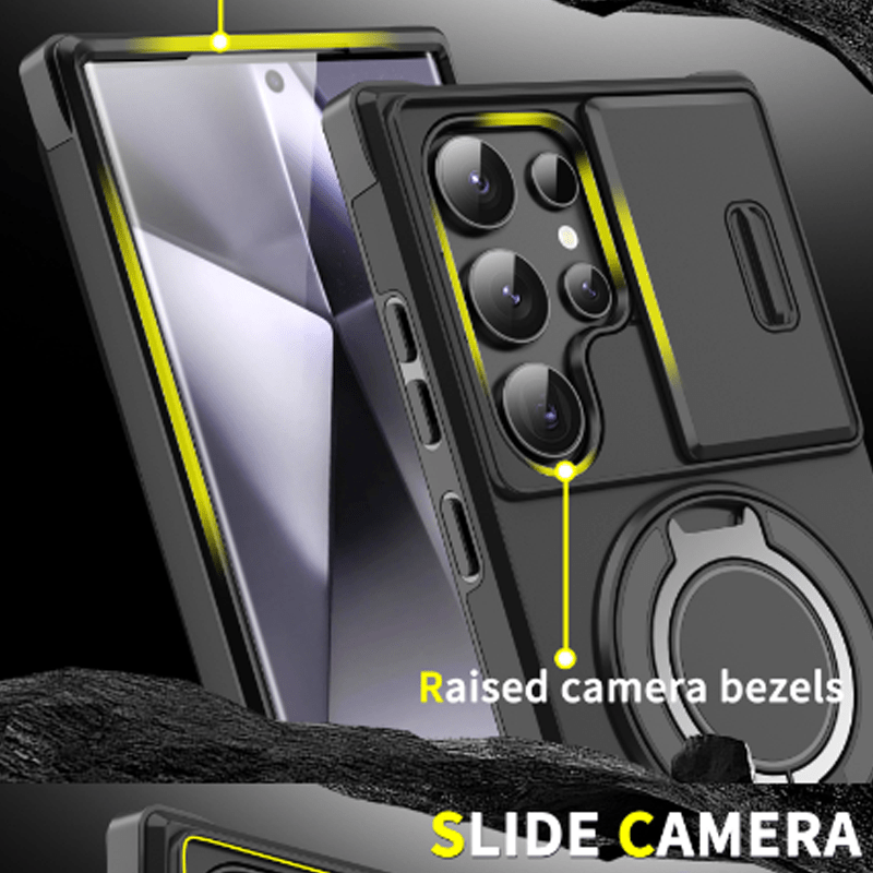 Magma Magnetic Stand Case | 360° Ring Grip, Slide Camera Cover - Hartwella