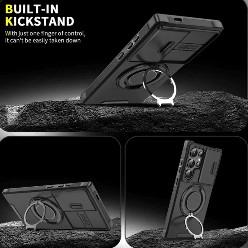 Magma Magnetic Stand Case | 360° Ring Grip, Slide Camera Cover - Hartwella