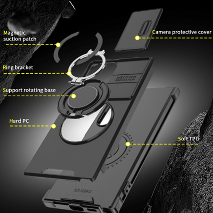 Magma Magnetic Stand Case | 360° Ring Grip, Slide Camera Cover - Hartwella