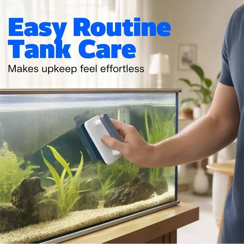 Maro Magnetic Aquarium Cleaner | Dual-Sided Glass Scrubber with Ergonomic Handle - Hartwella
