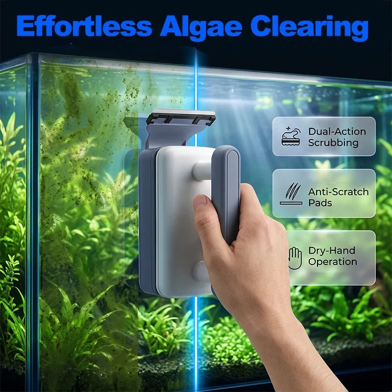 Maro Magnetic Aquarium Cleaner | Dual-Sided Glass Scrubber with Ergonomic Handle - Hartwella