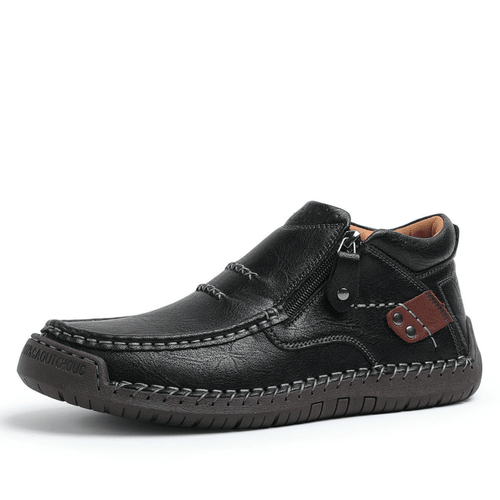 Maverick Black Leather Boots | Handmade, Waterproof, Slip-On - Hartwella