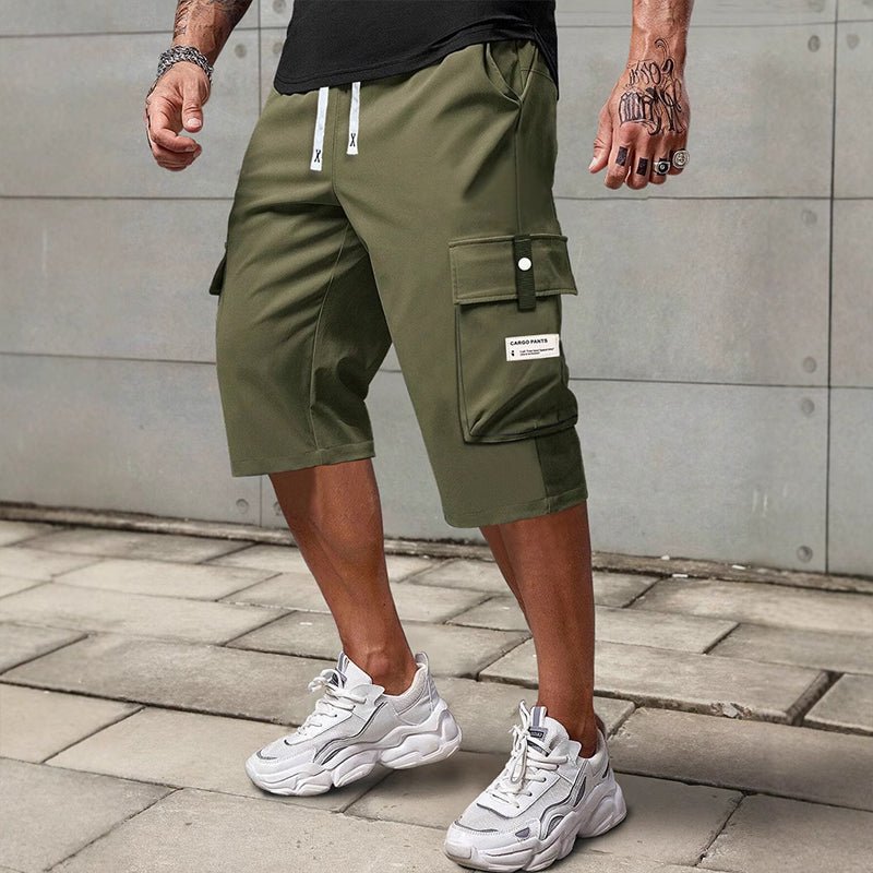 Maverick Men's Cargo Pants | Adjustable Drawstring, Breathable Polyester, Black - Hartwella