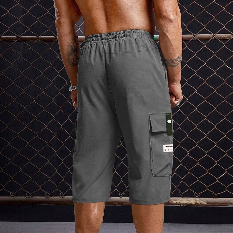 Maverick Men's Cargo Pants | Adjustable Drawstring, Breathable Polyester, Black - Hartwella