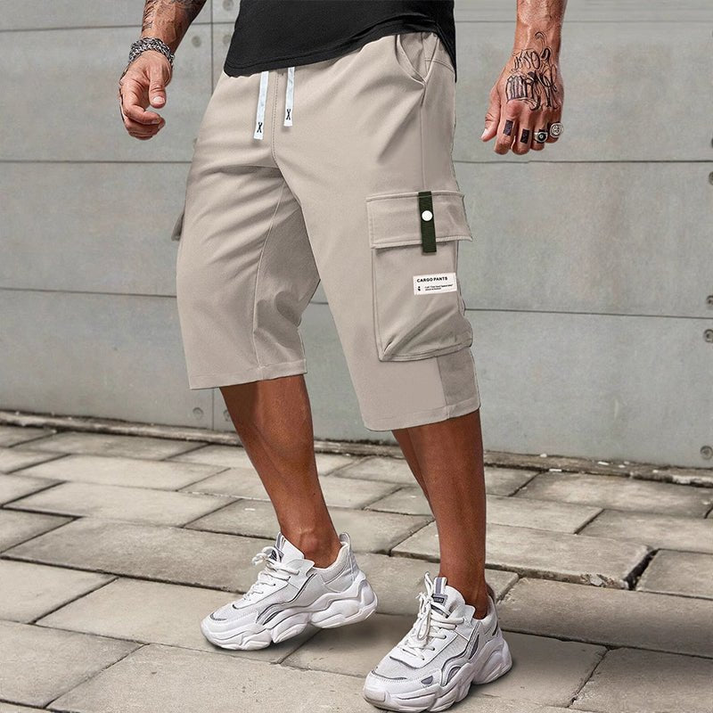 Maverick Men's Cargo Pants | Adjustable Drawstring, Breathable Polyester, Black - Hartwella