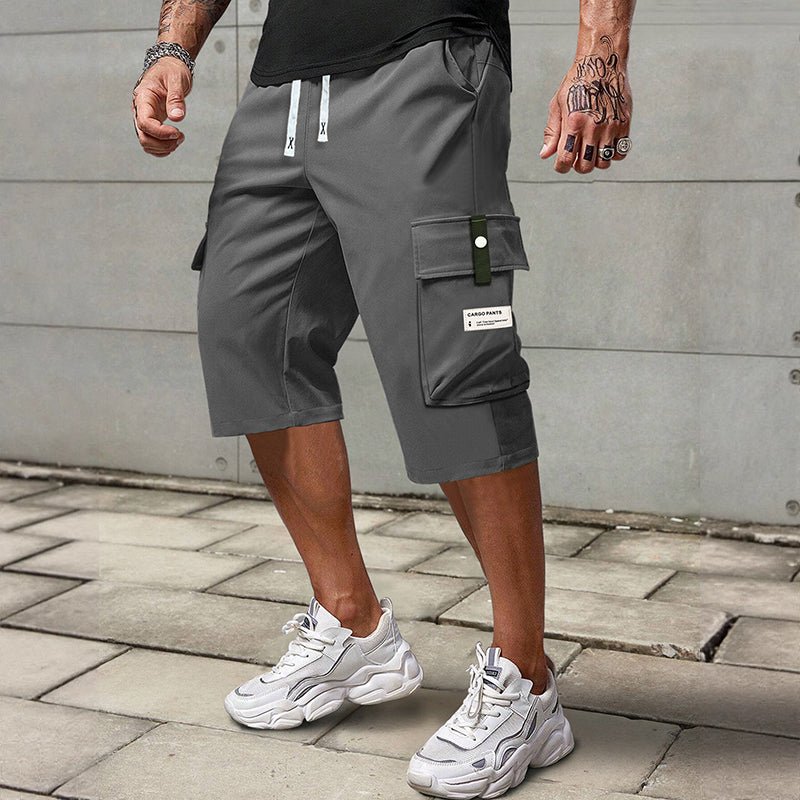Maverick Men's Cargo Pants | Adjustable Drawstring, Breathable Polyester, Black - Hartwella