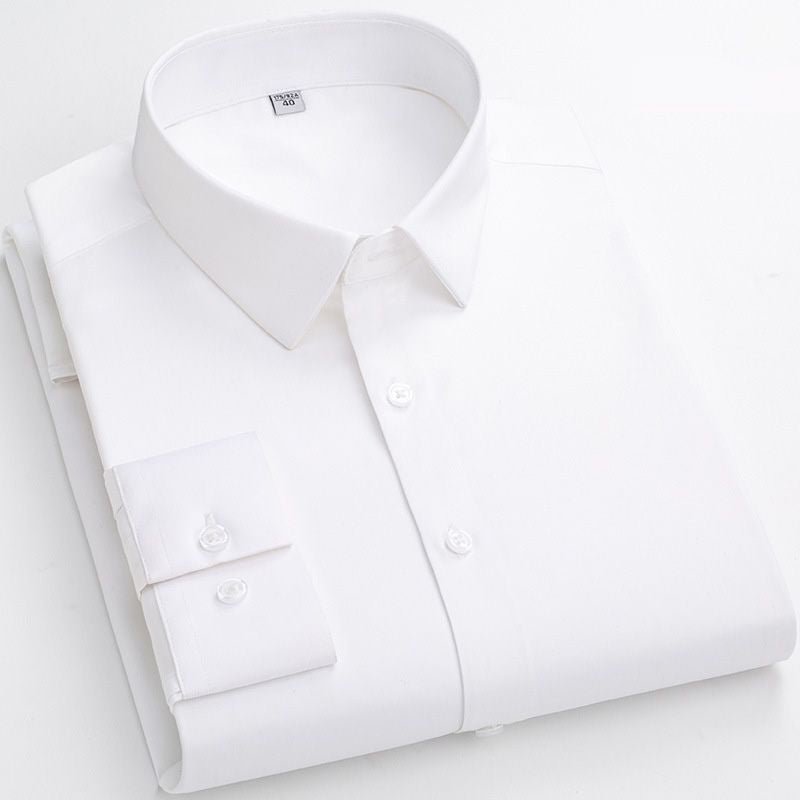 Maverick Men's Dress Shirt | High - Stretch, Wrinkle - Resistant, White - Hartwella