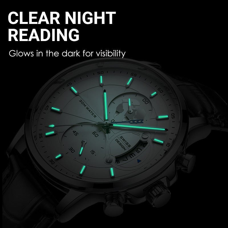 Maverick Men's Watch | Luminous, Water - Resistant - Hartwella