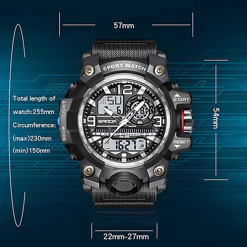 Maverick Men's Watch | Multifunctional, Waterproof, Luminous Display - Hartwella