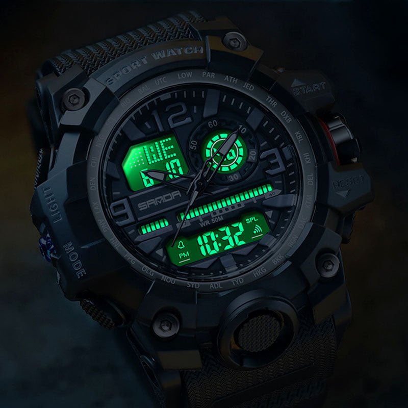 Maverick Men's Watch | Multifunctional, Waterproof, Luminous Display - Hartwella