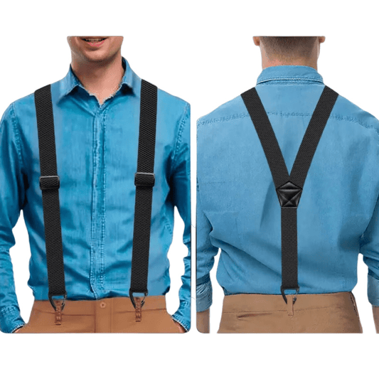 Maverick Suspenders for Men | Adjustable Black X - Back Design - Hartwella