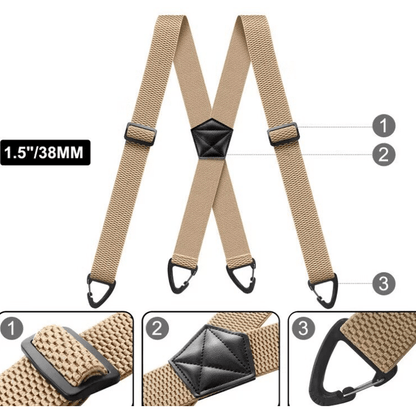 Maverick Suspenders for Men | Adjustable Black X - Back Design - Hartwella