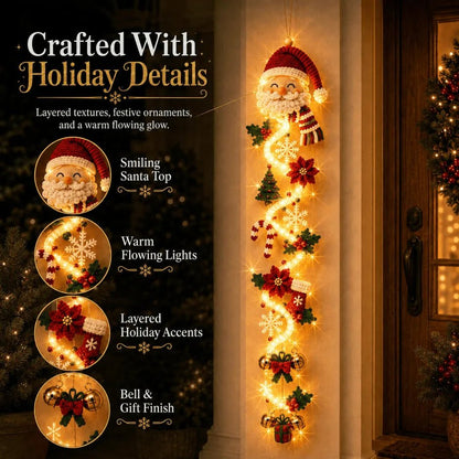 MerryGlow Christmas Door Hanger | Handcrafted, 6 Festive Light Designs - Hartwella