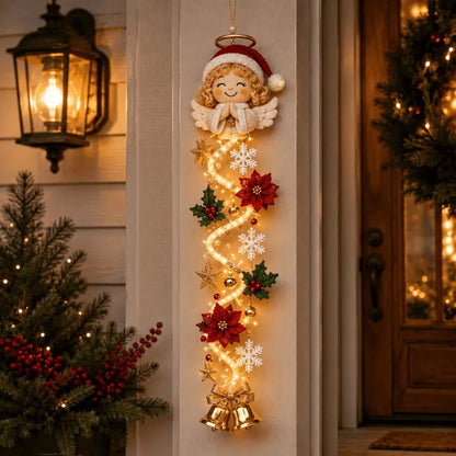 MerryGlow Christmas Door Hanger | Handcrafted, 6 Festive Light Designs - Hartwella