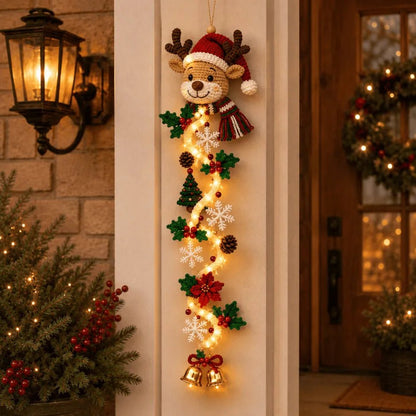 MerryGlow Christmas Door Hanger | Handcrafted, 6 Festive Light Designs - Hartwella