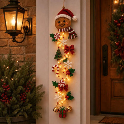 MerryGlow Christmas Door Hanger | Handcrafted, 6 Festive Light Designs - Hartwella