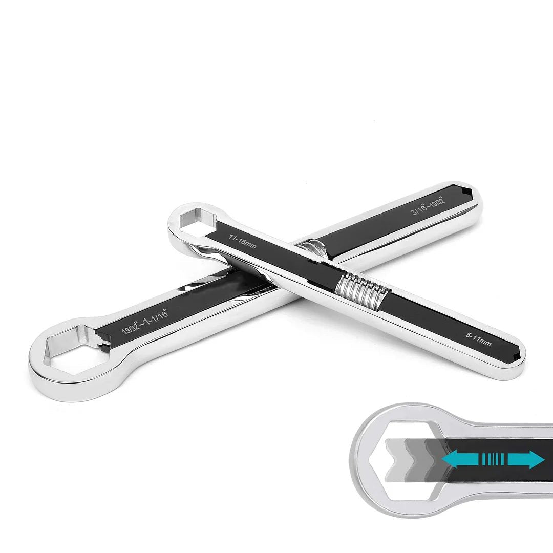 Mighty Adjustable Wrench Set | Durable Carbon Steel, Multi - Fastener Compatibility - Hartwella