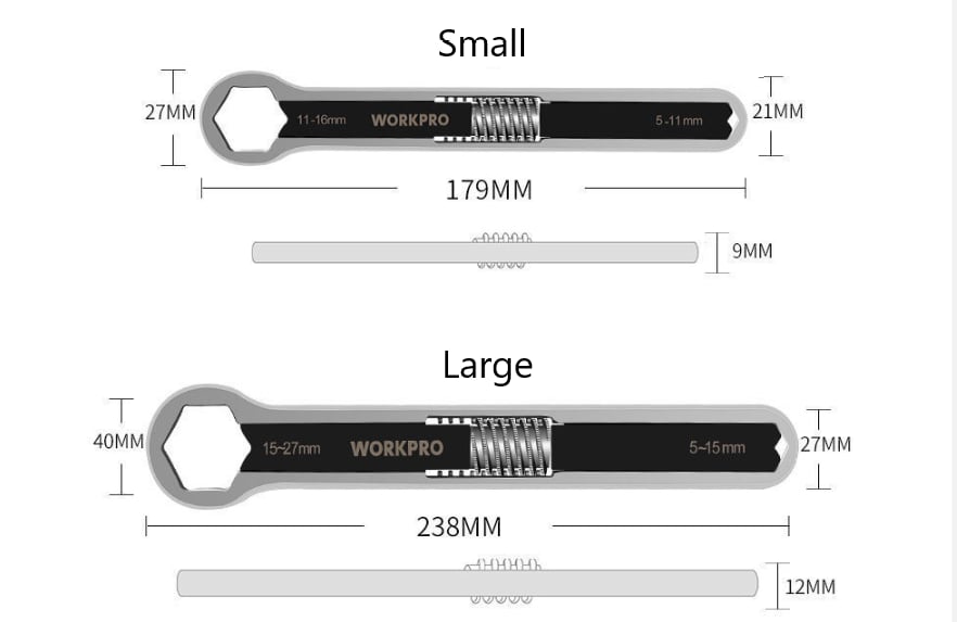 Mighty Adjustable Wrench Set | Durable Carbon Steel, Multi - Fastener Compatibility - Hartwella