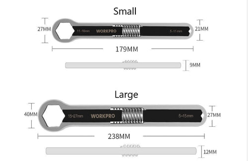 Mighty Adjustable Wrench Set | Durable Carbon Steel, Multi - Fastener Compatibility - Hartwella