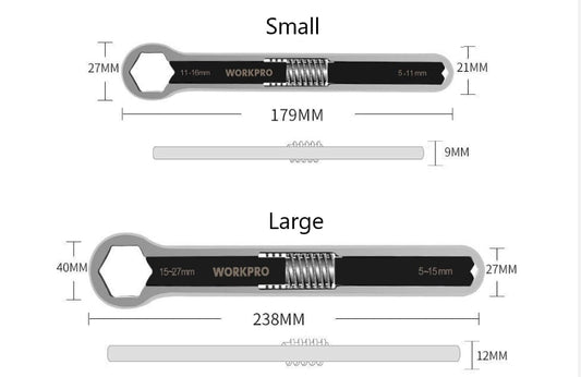 Mighty Adjustable Wrench Set | Durable Carbon Steel, Multi - Fastener Compatibility - Hartwella