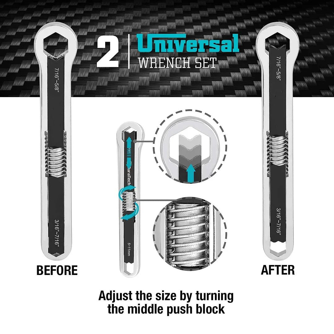 Mighty Adjustable Wrench Set | Durable Carbon Steel, Multi - Fastener Compatibility - Hartwella
