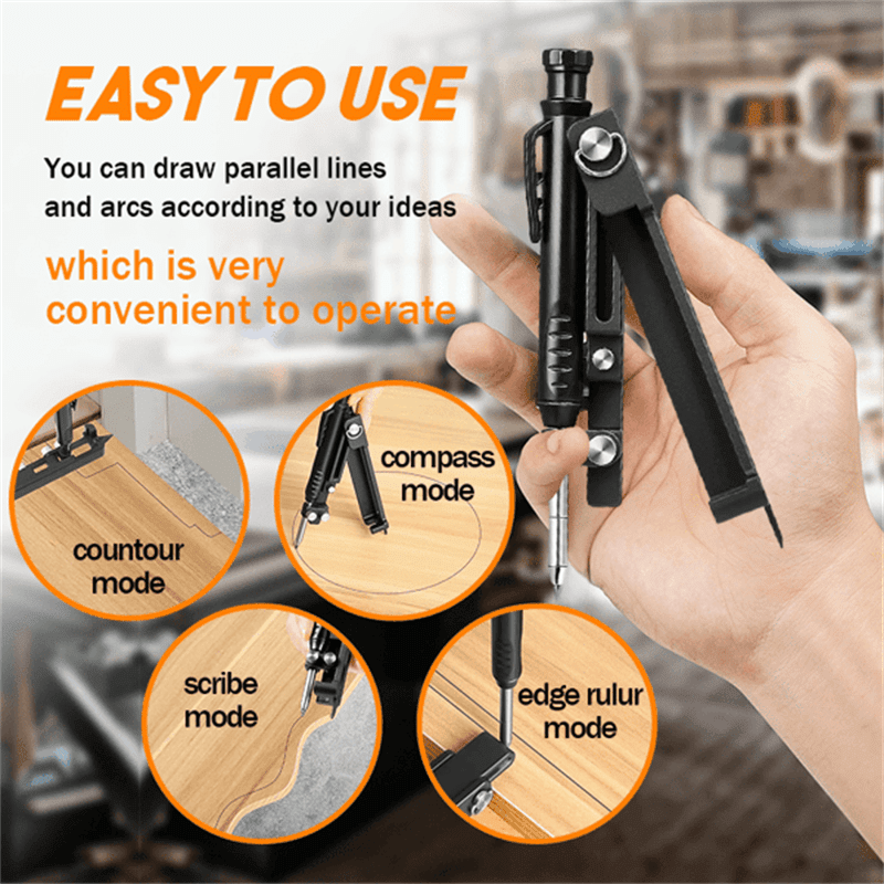 Mighty Construction Pencil Tool | Adjustable, Durable Alloy - Hartwella