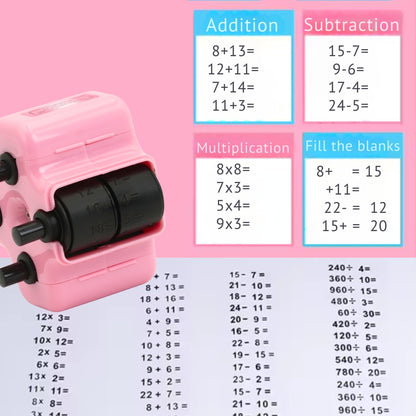 Mighty Math Roller Stamp | 4 - in - 1 Exercise Creator, Refillable Ink - Hartwella