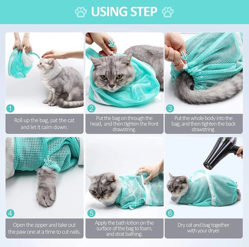 Milo Cat Grooming Bag | Multi - Functional Bathing & Restraint Solution - Hartwella