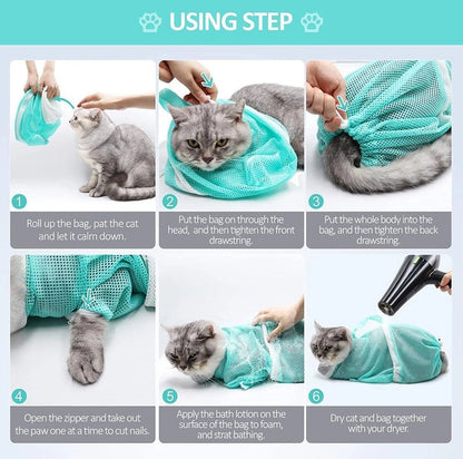 Milo Cat Grooming Bag | Multi - Functional Bathing & Restraint Solution - Hartwella