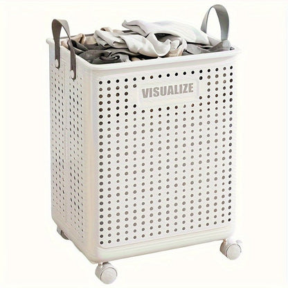 Milo Collapsible Laundry Hamper | Foldable Design with Airflow, Smooth-Rolling Wheels - Hartwella