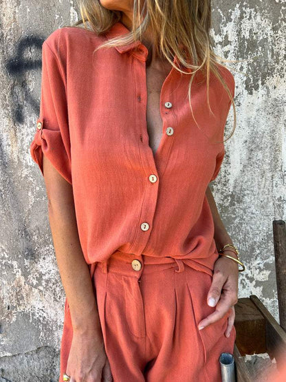 Milo Lapel Shirt Suit | Cotton-Linen Blend - Hartwella