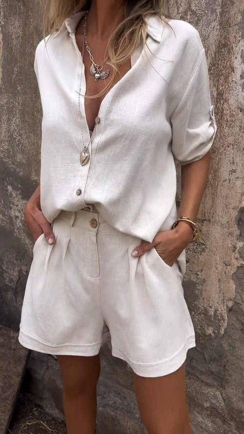 Milo Lapel Shirt Suit | Cotton-Linen Blend - Hartwella