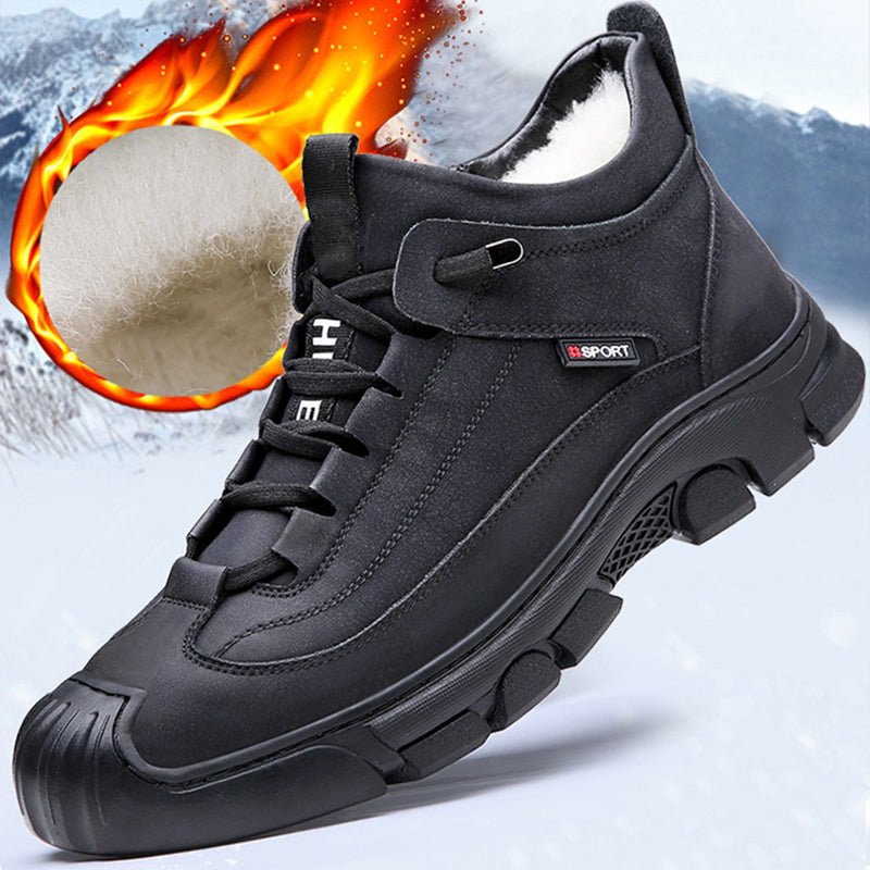 Milo Leather Sneakers | Faux Wool Lining, Non-Slip - Hartwella