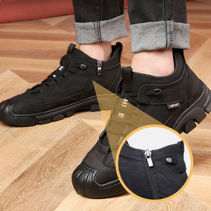Milo Leather Sneakers | Faux Wool Lining, Non-Slip - Hartwella