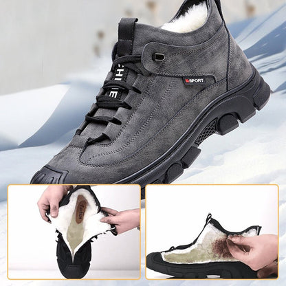 Milo Leather Sneakers | Faux Wool Lining, Non-Slip - Hartwella