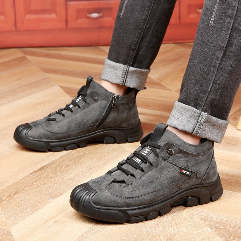 Milo Leather Sneakers | Faux Wool Lining, Non-Slip - Hartwella