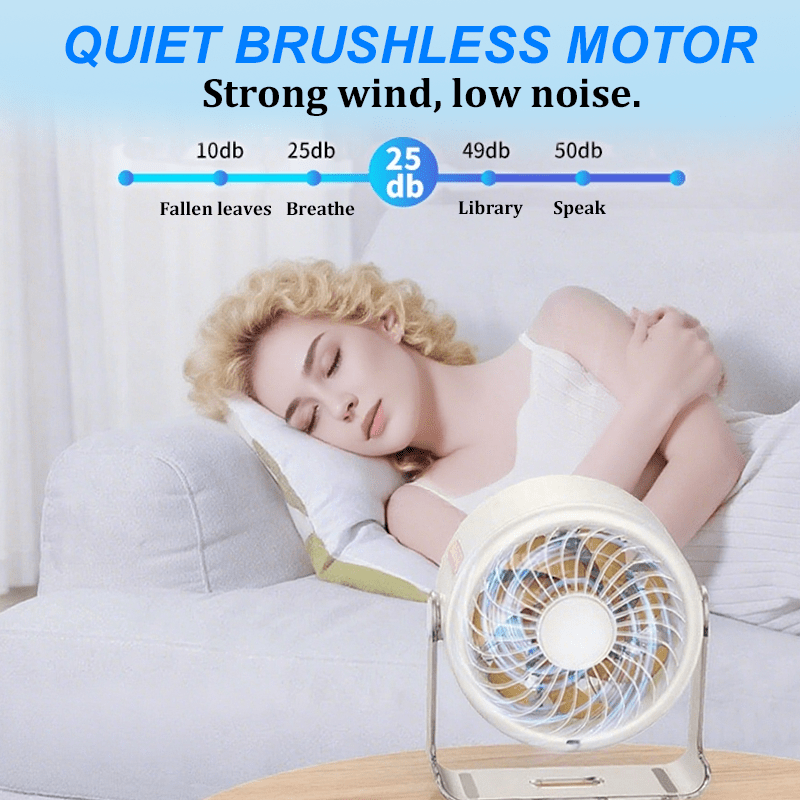 Milo Mini Desk Fan | 100 Speed, Quiet, Rechargeable - Hartwella