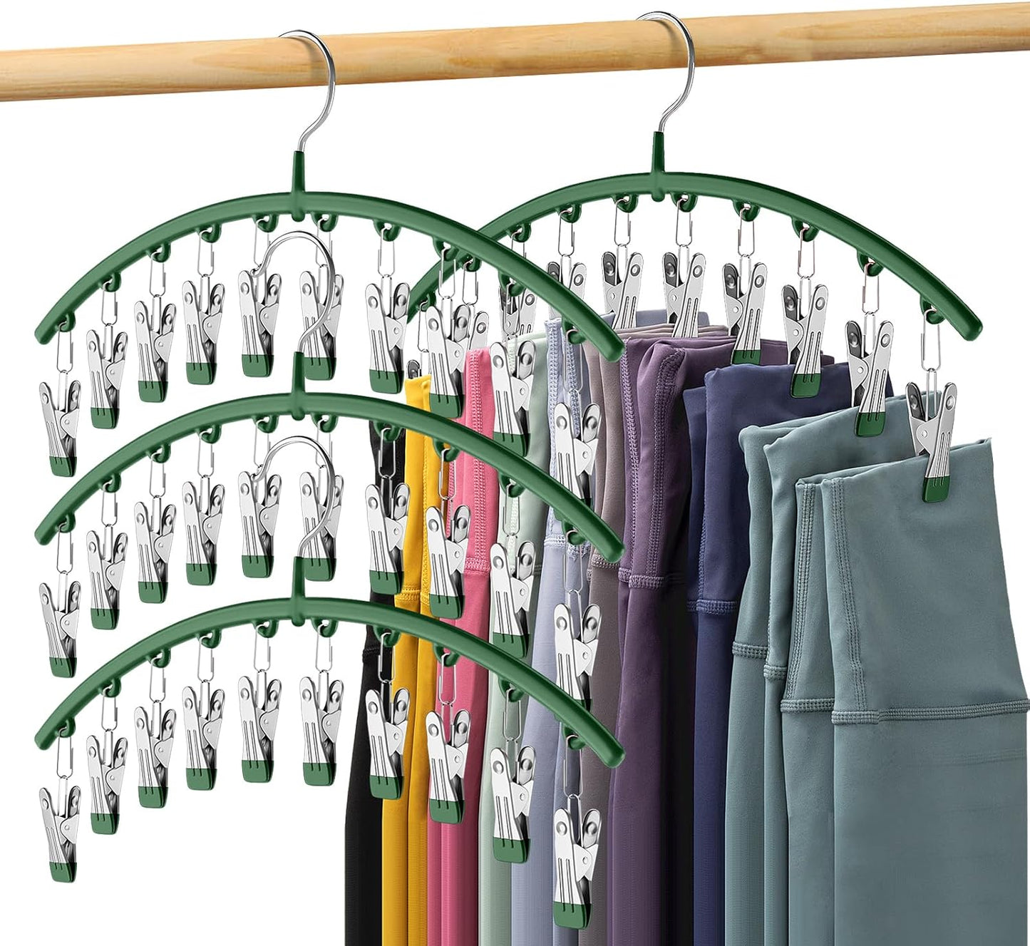 Milo Pants Hanger | 10 - Clip Space Saving Organizer, Durable Carbon Steel - Hartwella