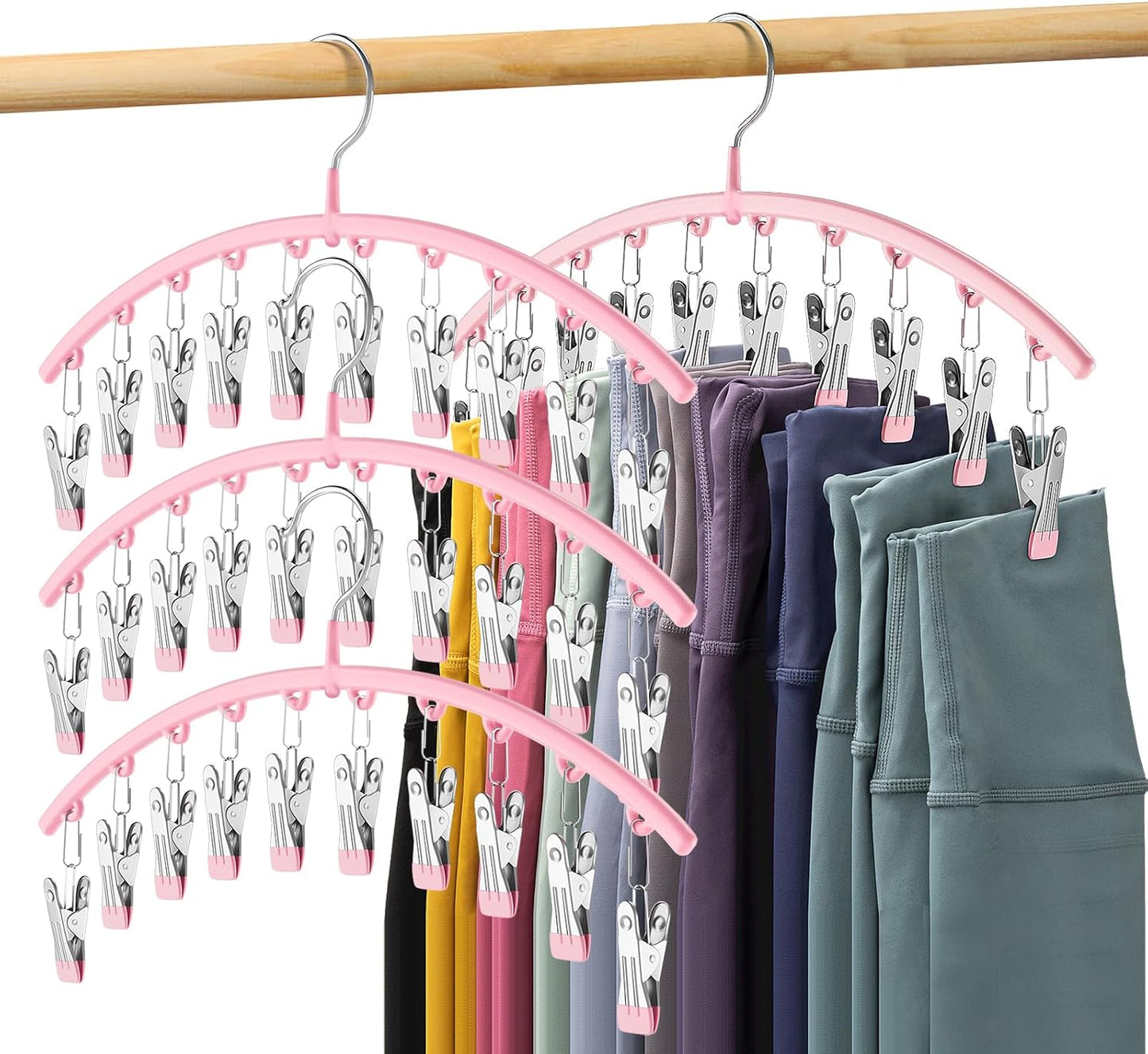 Milo Pants Hanger | 10 - Clip Space Saving Organizer, Durable Carbon Steel - Hartwella