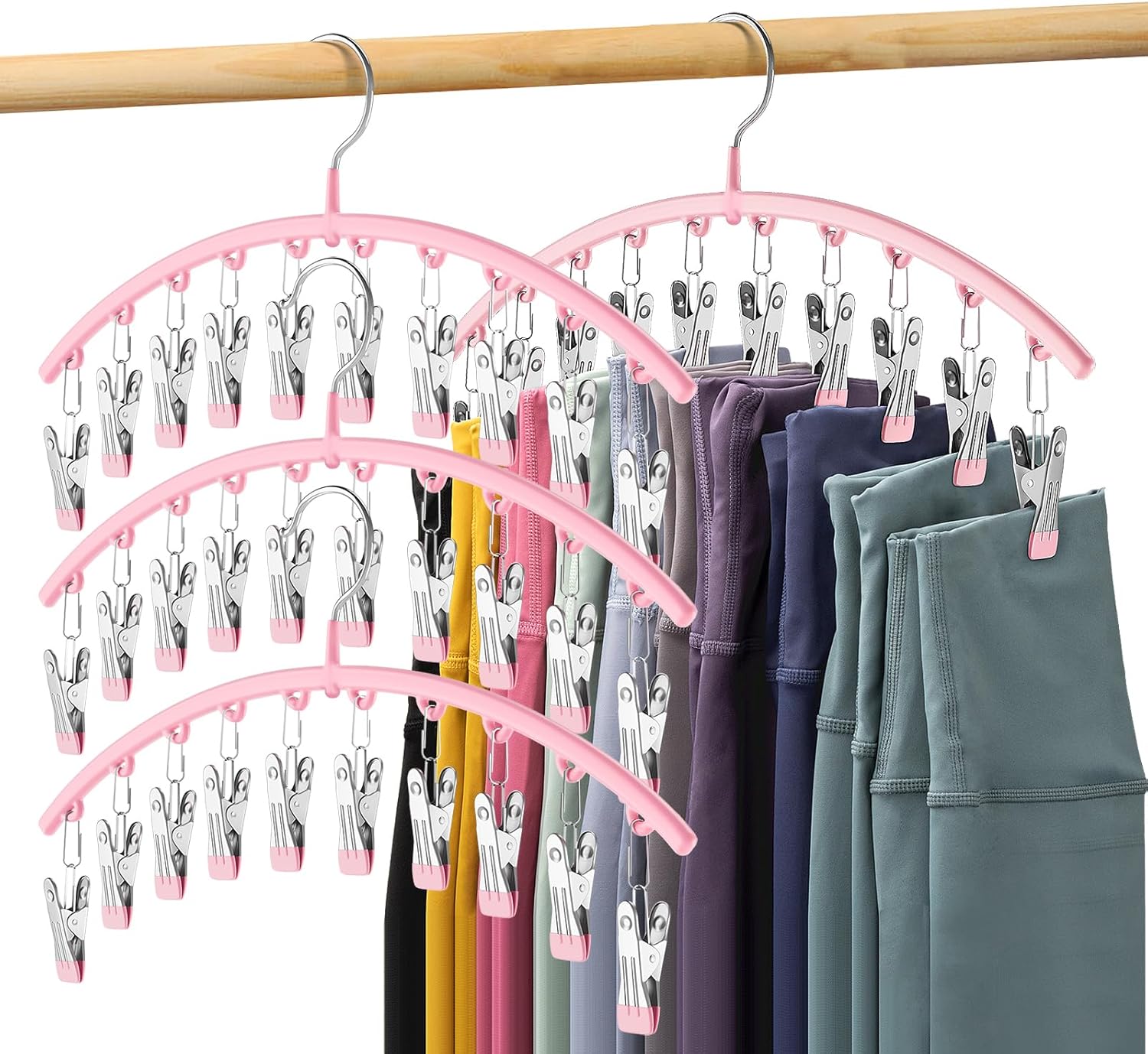 Milo Pants Hanger | 10 - Clip Space Saving Organizer, Durable Carbon Steel - Hartwella