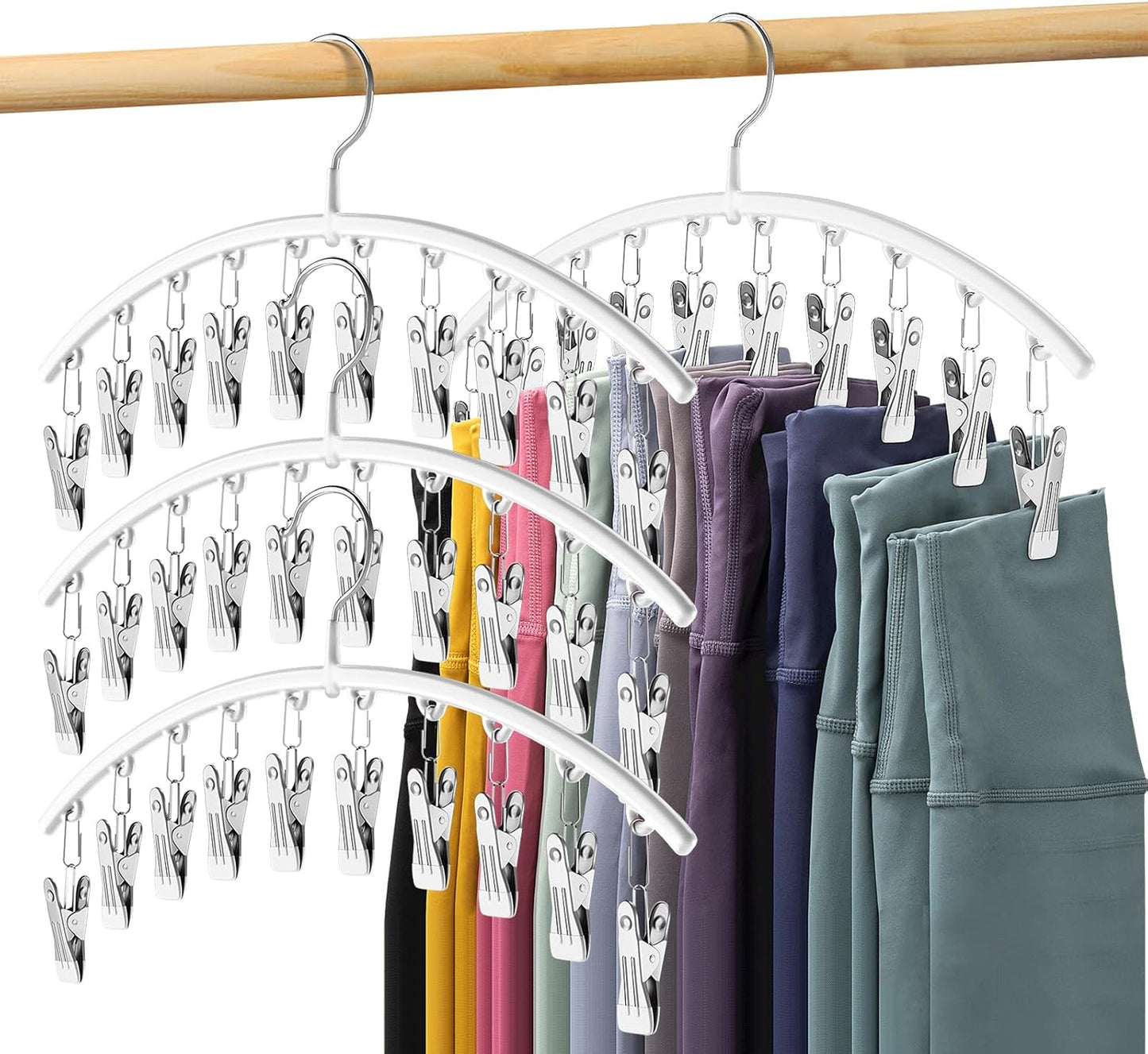 Milo Pants Hanger | 10 - Clip Space Saving Organizer, Durable Carbon Steel - Hartwella