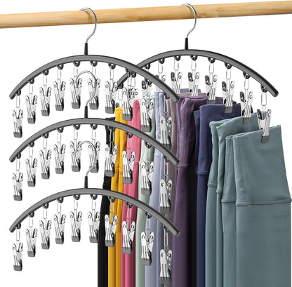 Milo Pants Hanger | 10 - Clip Space Saving Organizer, Durable Carbon Steel - Hartwella