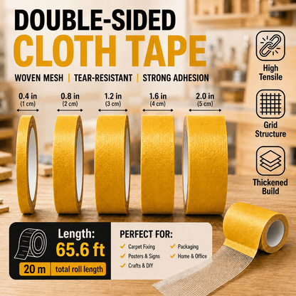 Mira Double-Sided Tape | High-Tack Adhesive, Mesh Design, 5 cm Wide - Hartwella